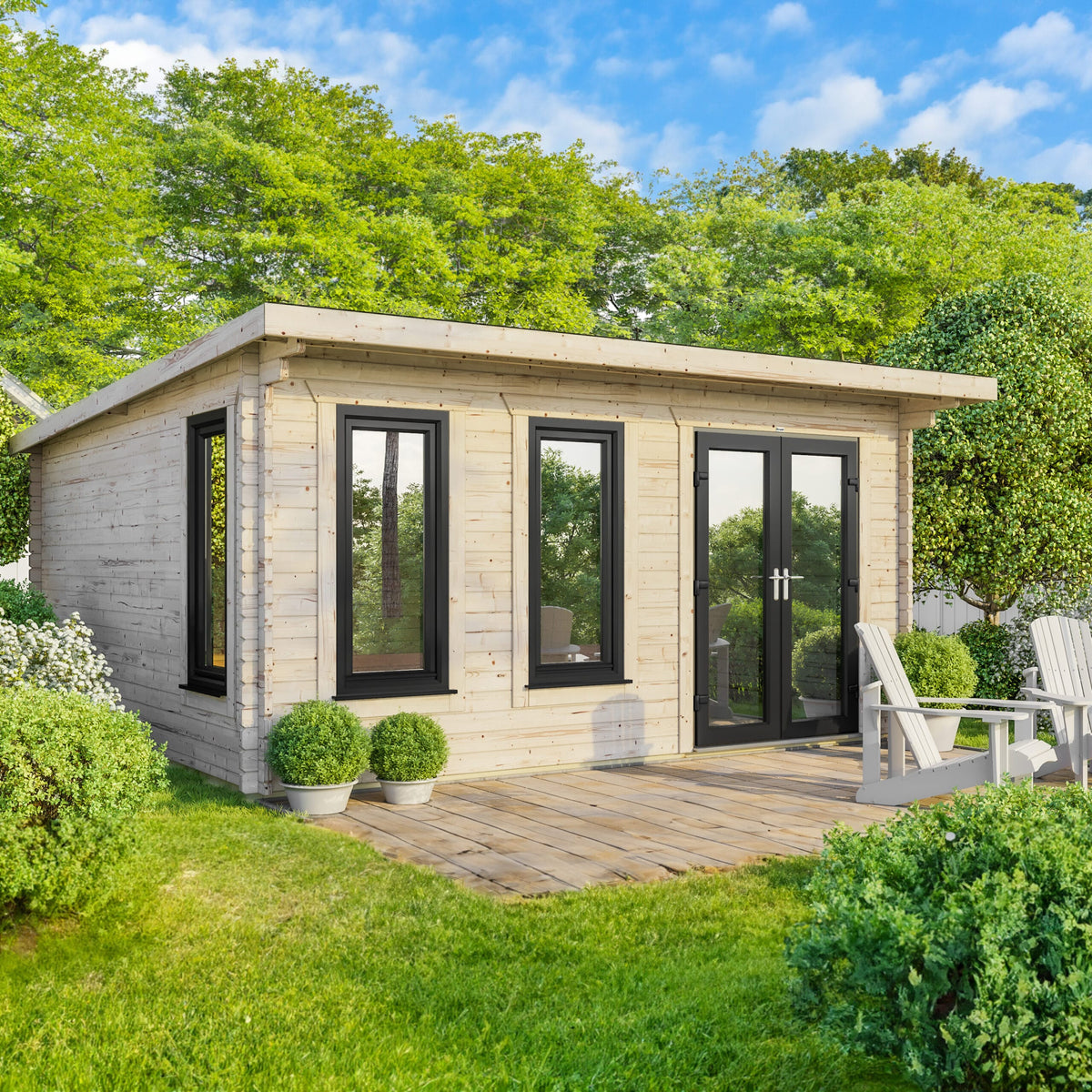 Power Pent Log Cabin - 44mm 18x18 / Right