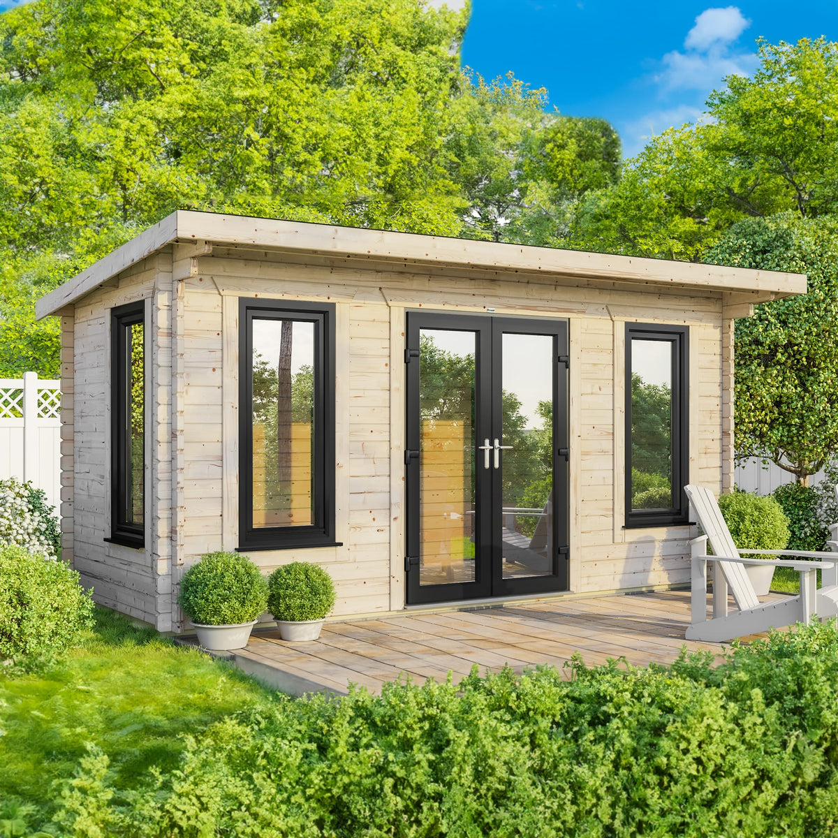 Power Pent Log Cabin - 44mm 18x8 / Centre