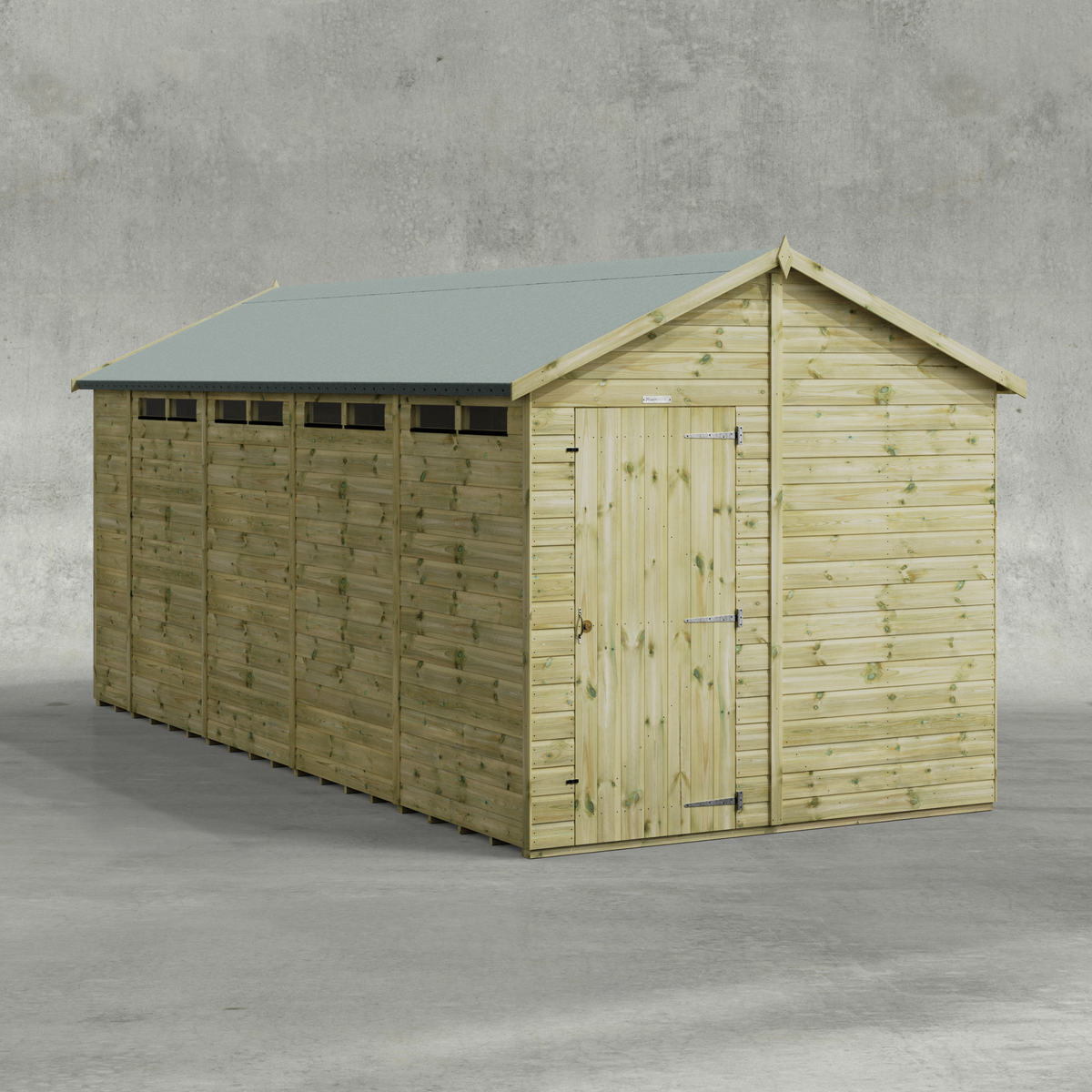 Power Premium Apex Security Shed 18x8