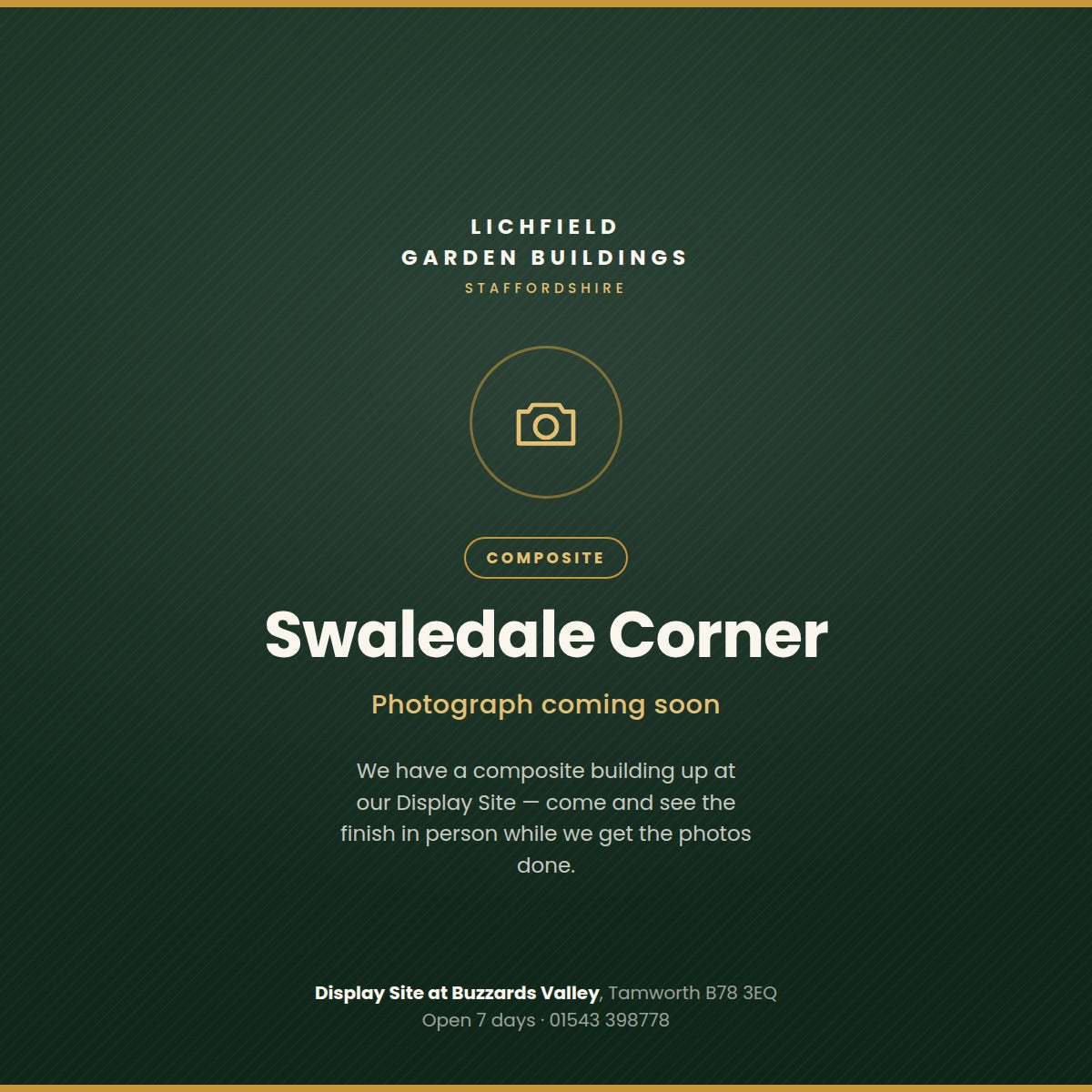 Suresheds Swaledale Corner composite – photograph coming soon, see one at our Display Site at Buzzards Valley
