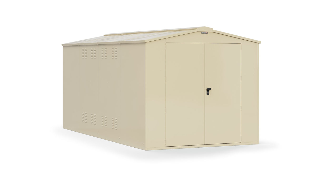Asgard Gladiator 7x14 steel garage in ivory
