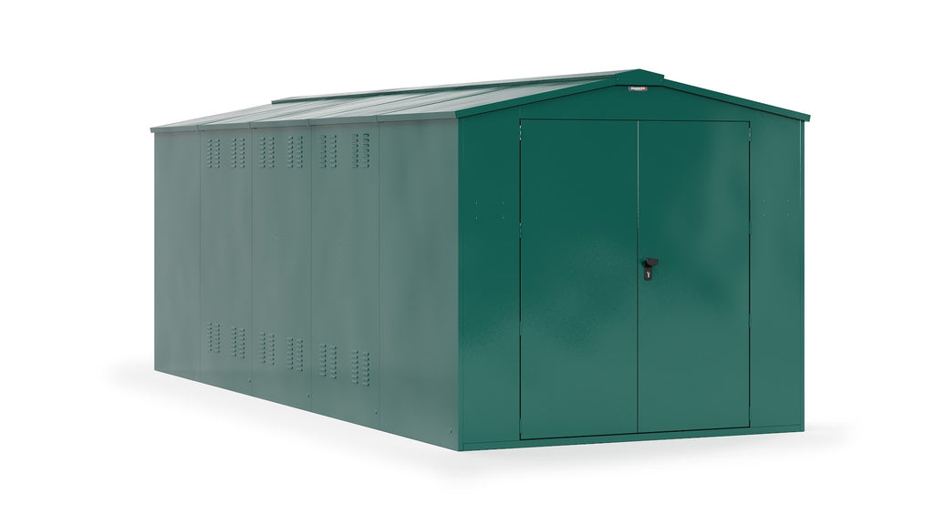 Asgard Gladiator 7x18 steel garage in green