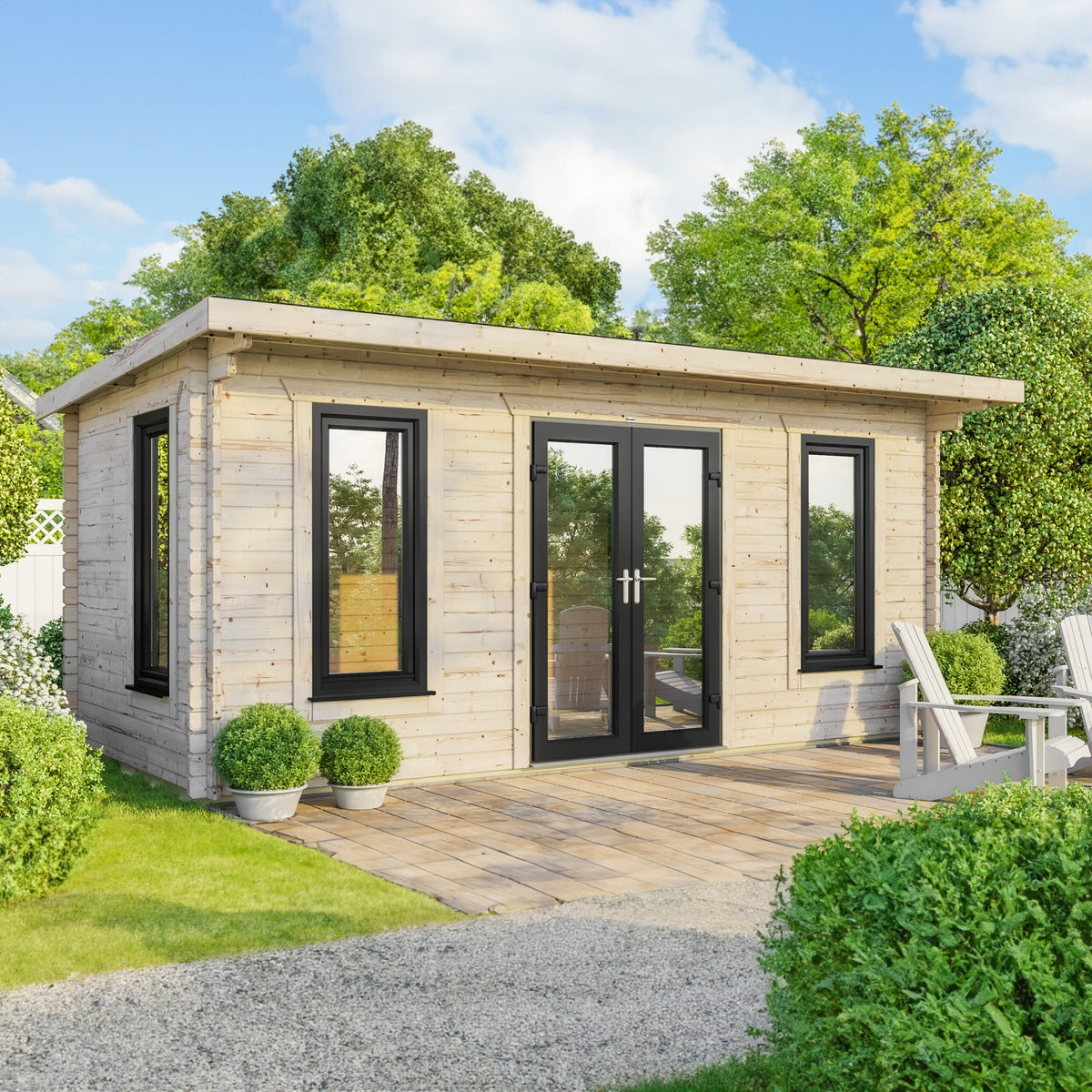 Power Pent Log Cabin - 44mm 20x10 / Centre
