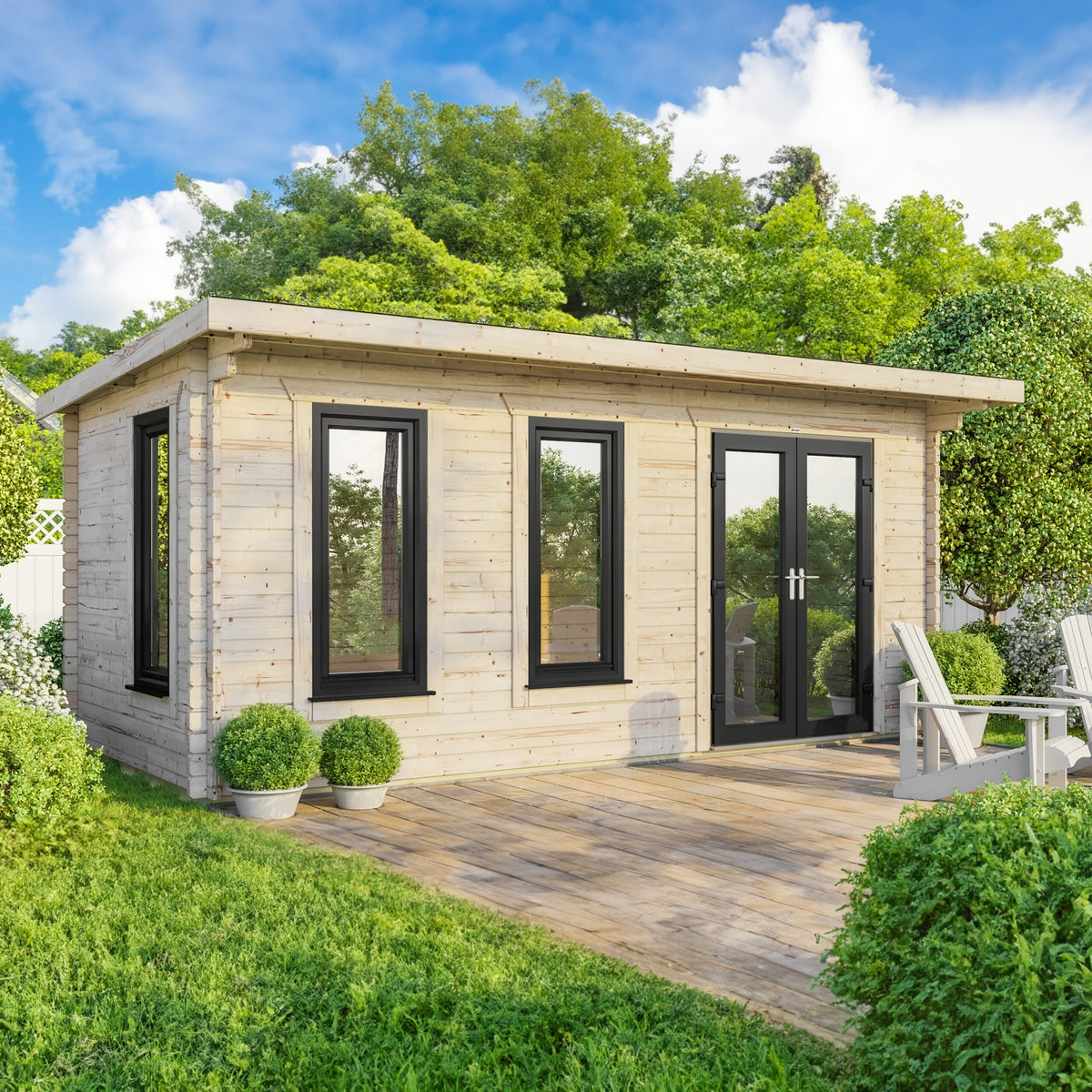 Power Pent Log Cabin - 44mm 20x10 / Right