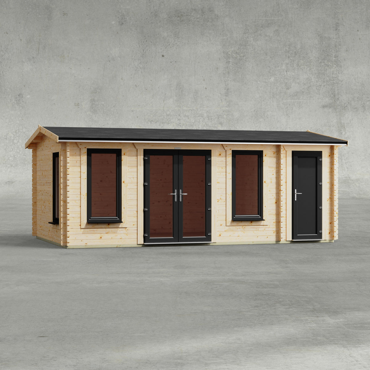 Power Sheds Power Apex Combi Log Cabin 20ft x 12ft / Left