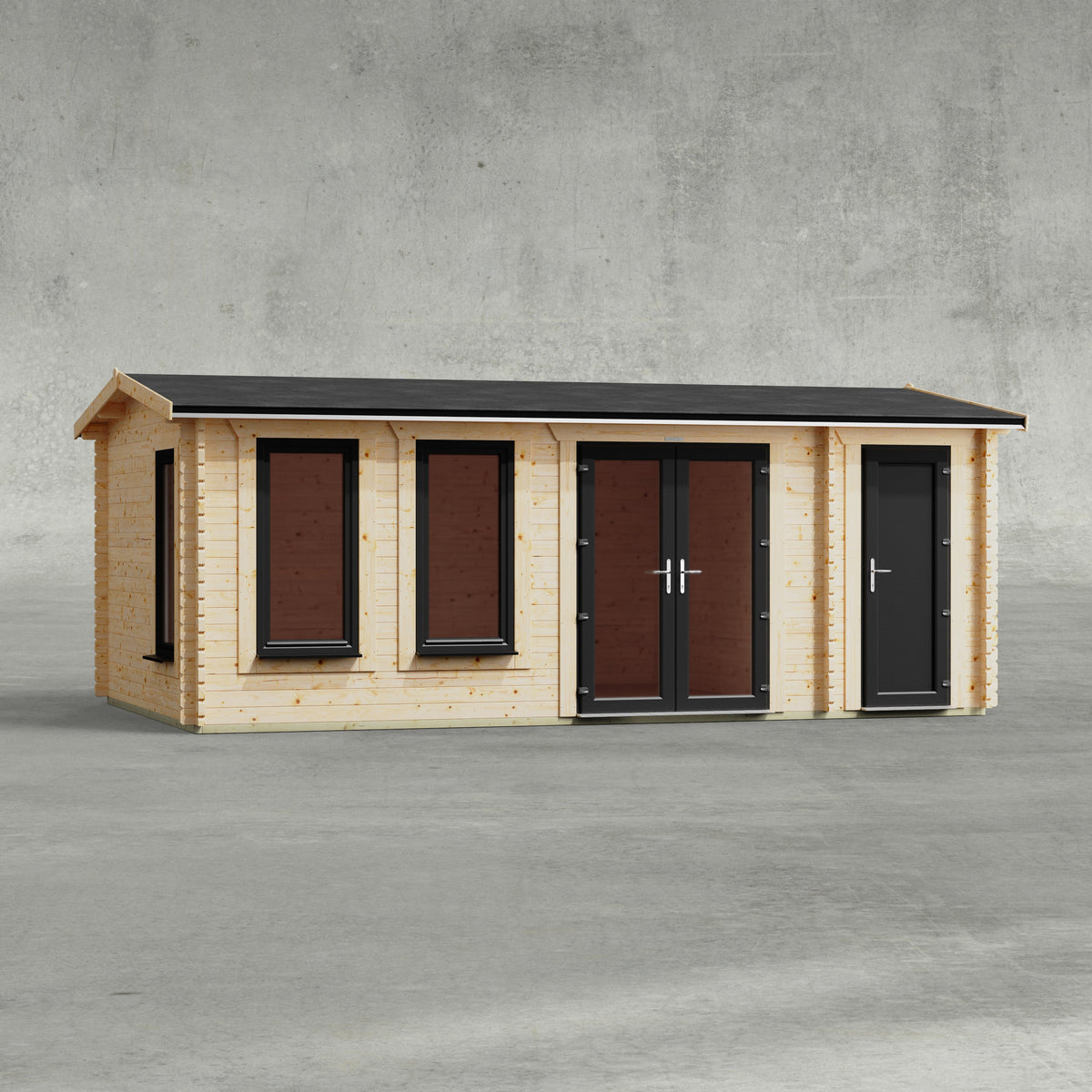 Power Sheds Power Apex Combi Log Cabin 20ft x 12ft / Right