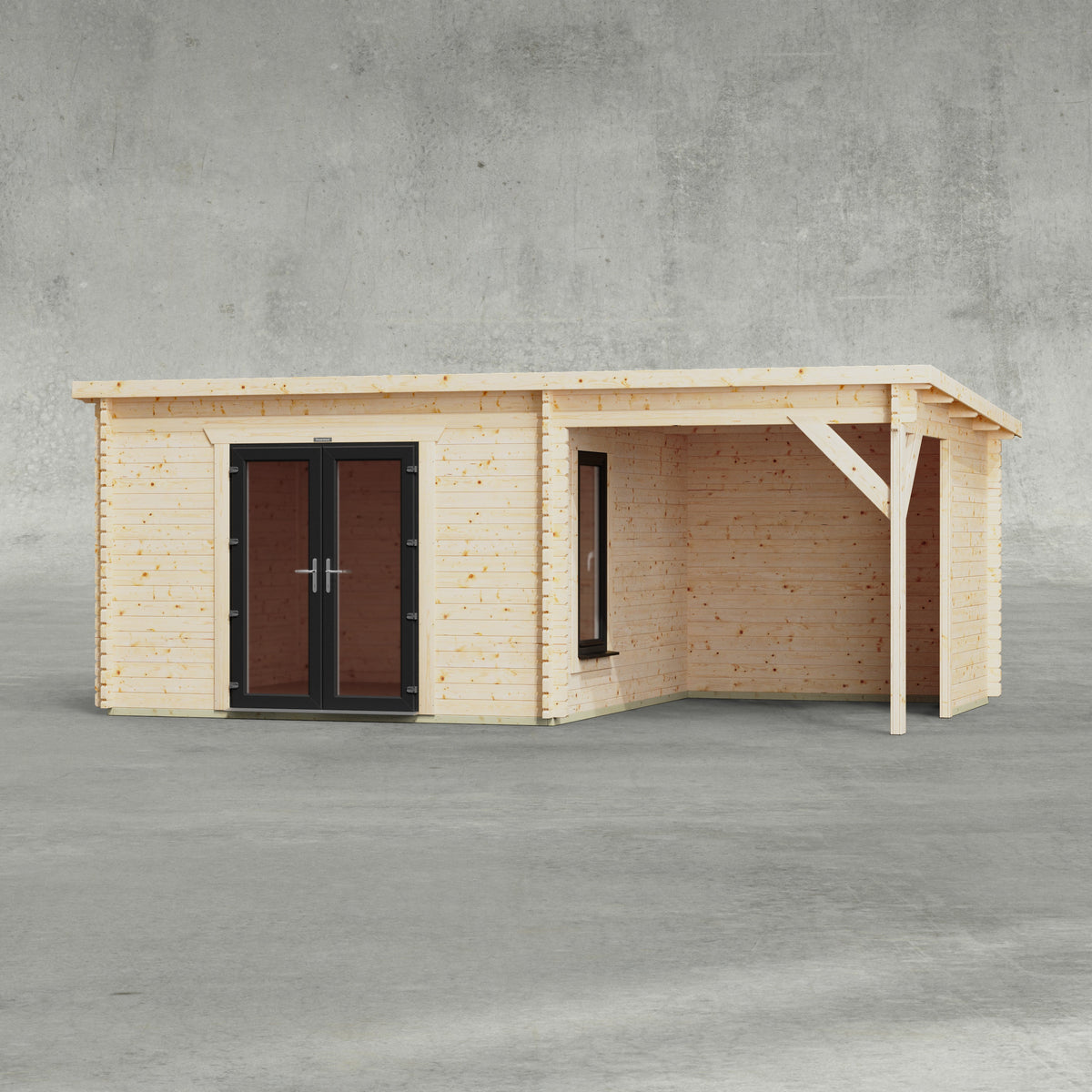 Power Sheds Canopy Log Cabin 20ft x 12ft
