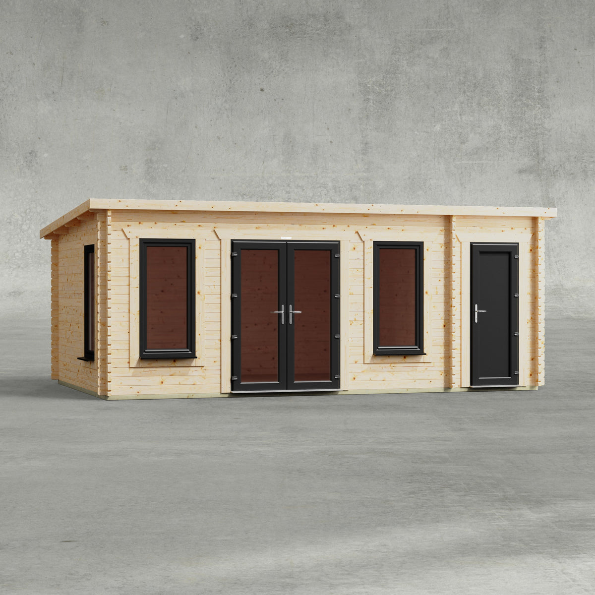 Power Sheds Power Pent Combi Log Cabin 20ft x 12ft / Left