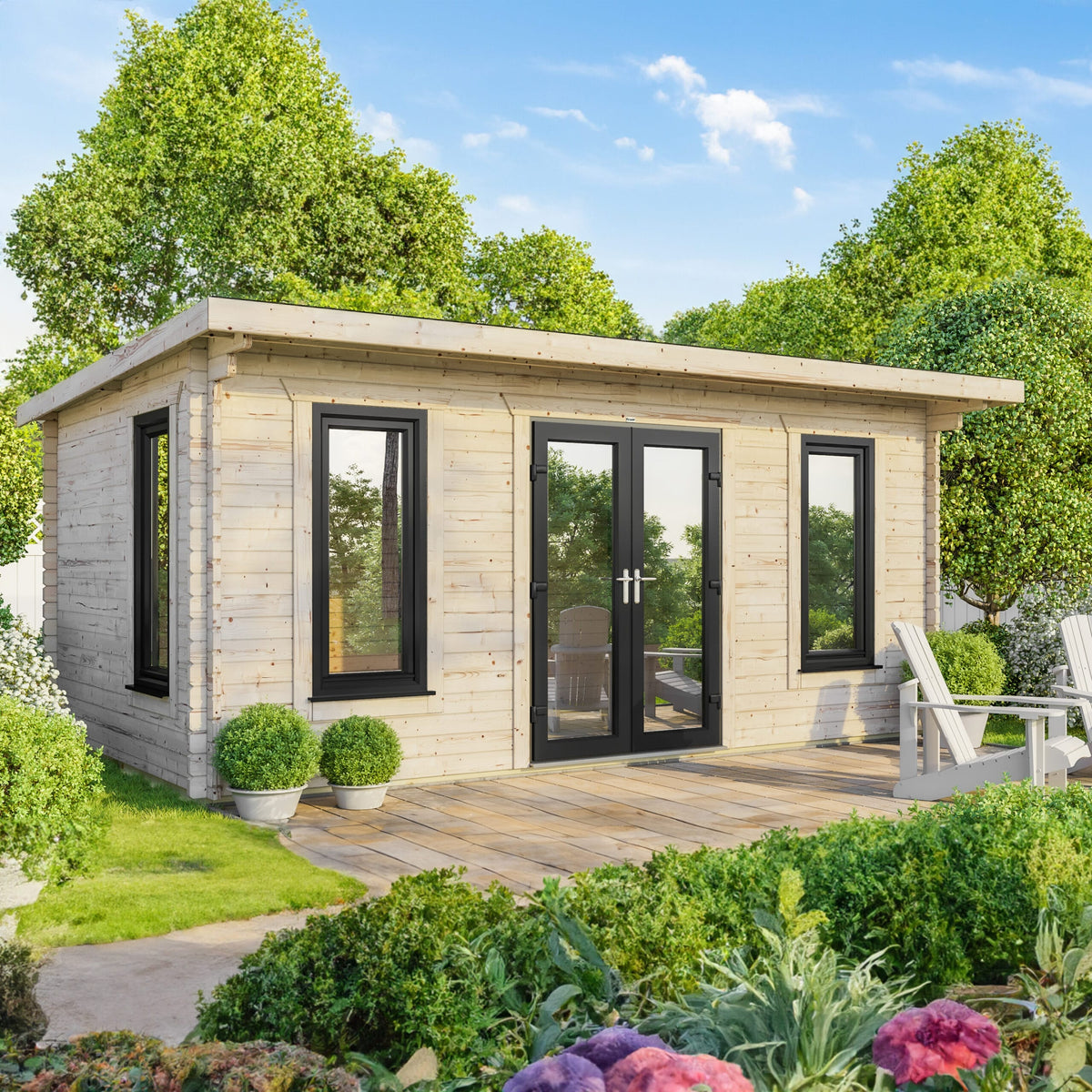 Power Pent Log Cabin - 44mm 20x12 / Centre