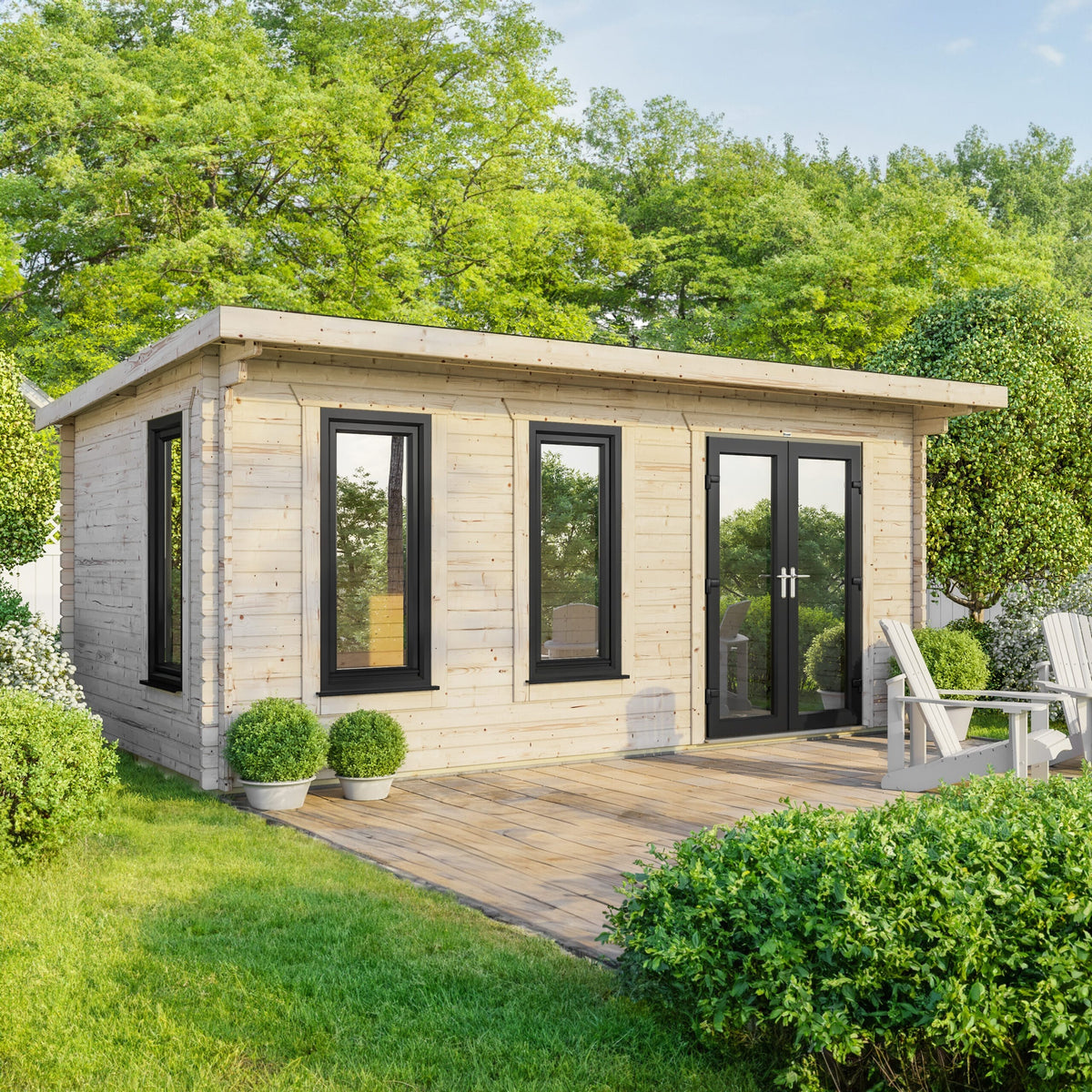 Power Pent Log Cabin - 44mm 20x12 / Right