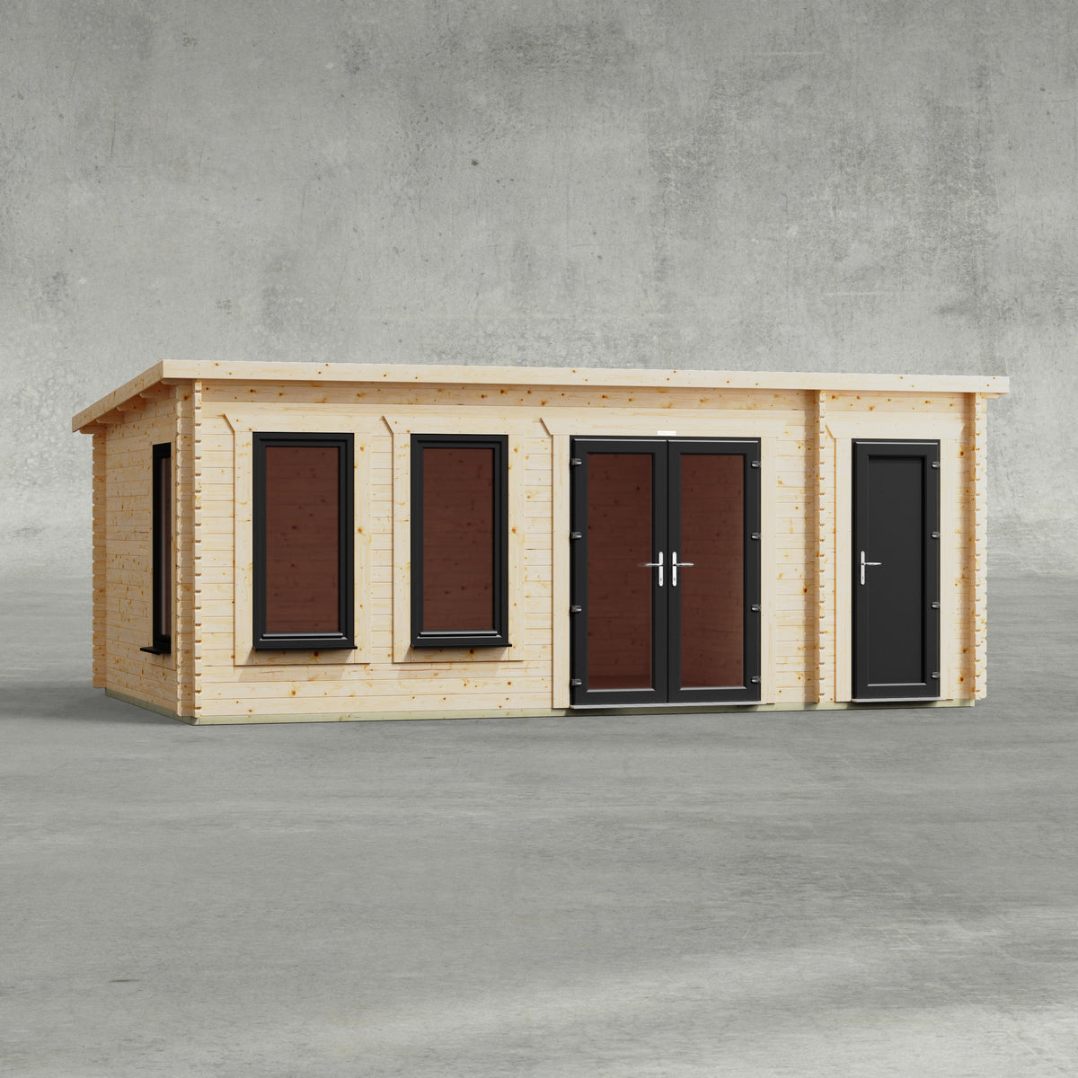 Power Sheds Power Pent Combi Log Cabin 20ft x 12ft / Right