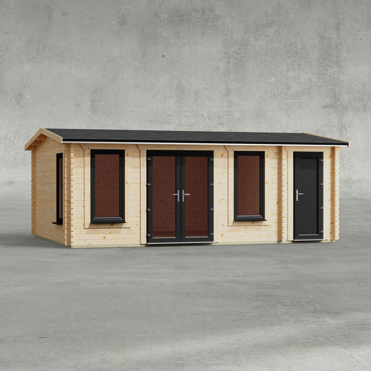 Power Sheds Power Apex Combi Log Cabin 20ft x 14ft / Left