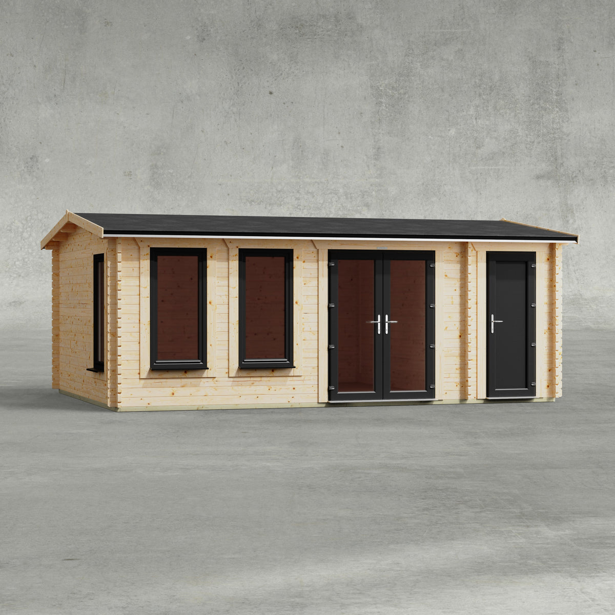 Power Sheds Power Apex Combi Log Cabin 20ft x 14ft / Right
