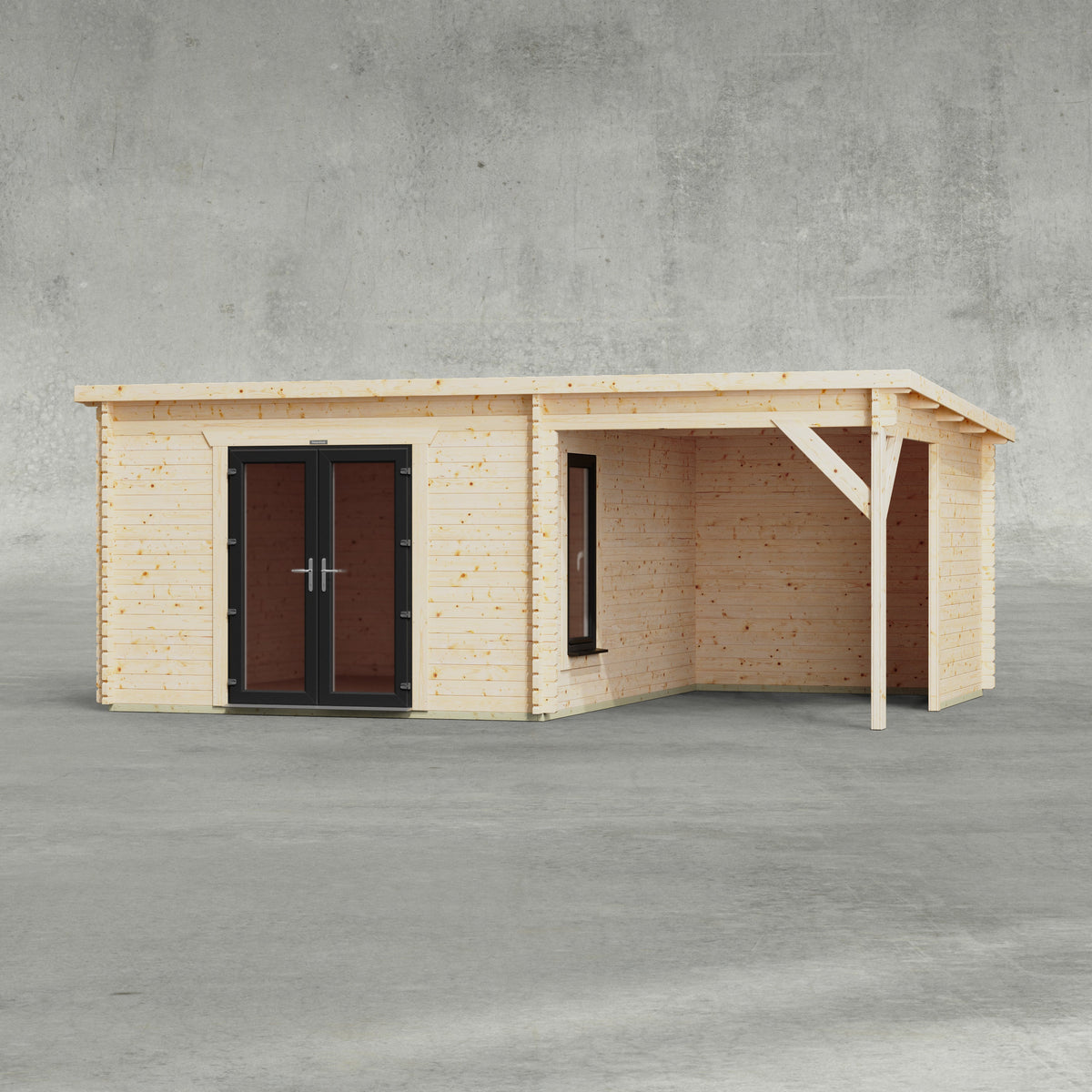 Power Sheds Canopy Log Cabin 20ft x 14ft