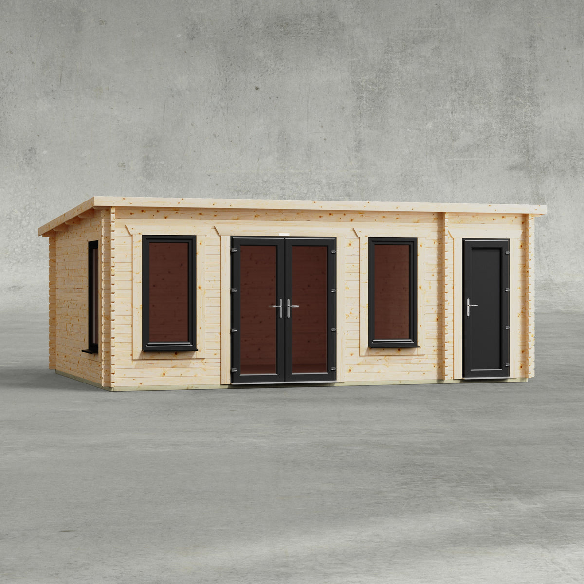 Power Sheds Power Pent Combi Log Cabin 20ft x 14ft / Left