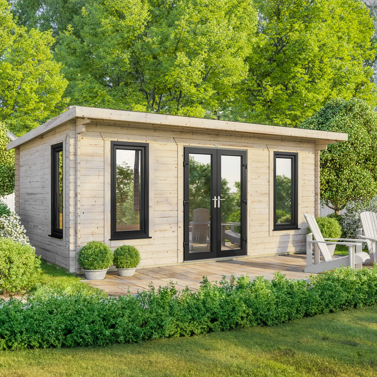 Power Pent Log Cabin - 44mm 20x14 / Centre