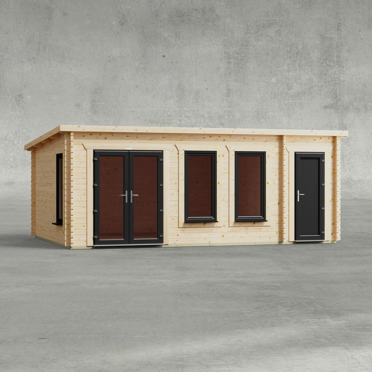 Power Sheds Power Pent Combi Log Cabin 20ft x 14ft / Centre