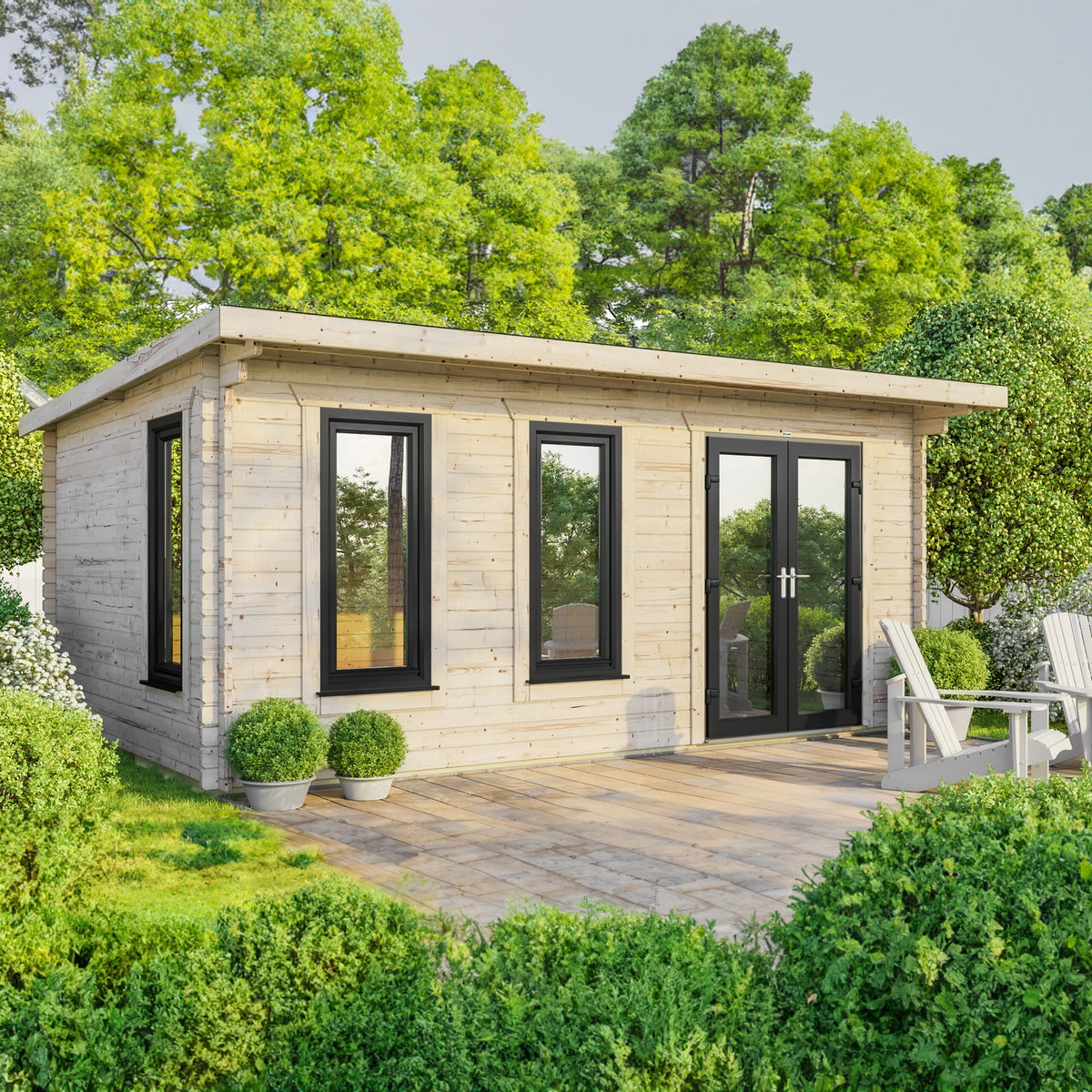 Power Pent Log Cabin - 44mm 20x14 / Right
