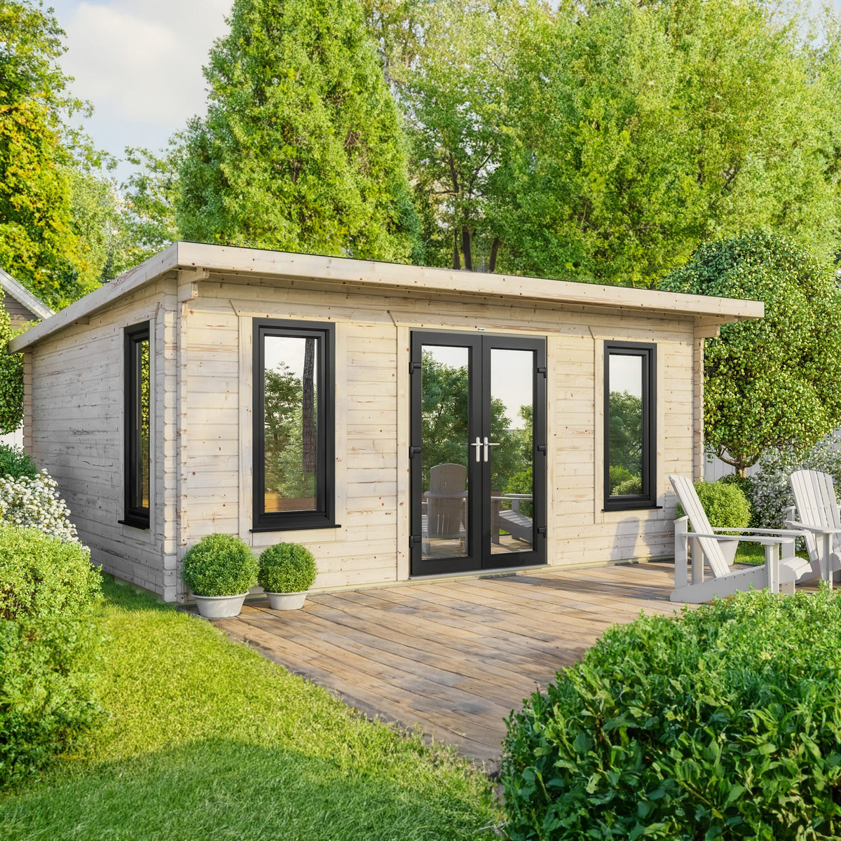 Power Pent Log Cabin - 44mm 20x18 / Centre