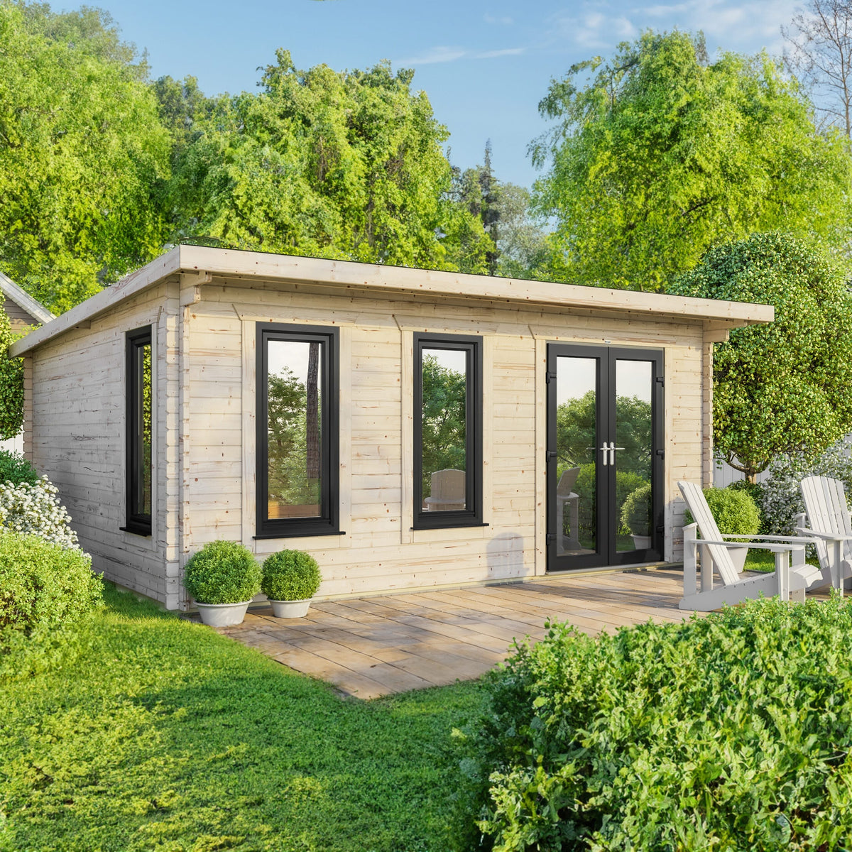 Power Pent Log Cabin - 44mm 20x18 / Right