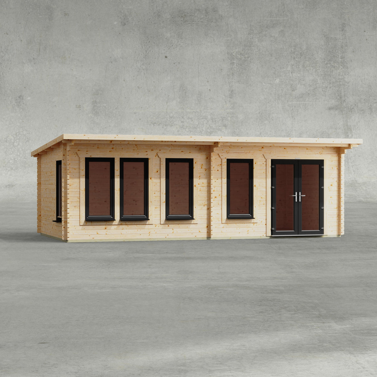 Power Sheds Power Pent Manor Log Cabin 24ft x 12ft / Right