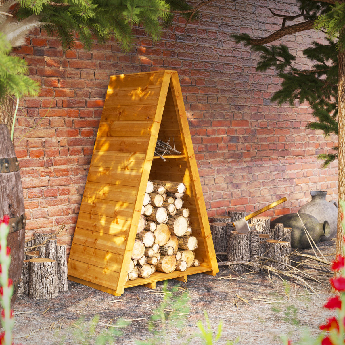 Power Triangle Log Store 3ft x 2ft