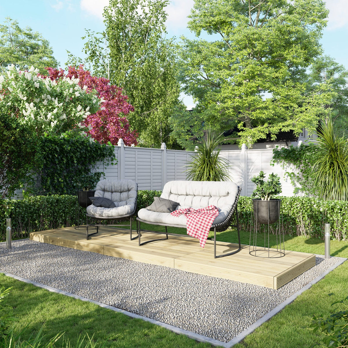 Power Wooden Decking Kit 4x14 / No Handrails