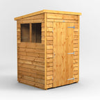 Power Overlap Pent Shed – 4x4 exterior view with windows and single door