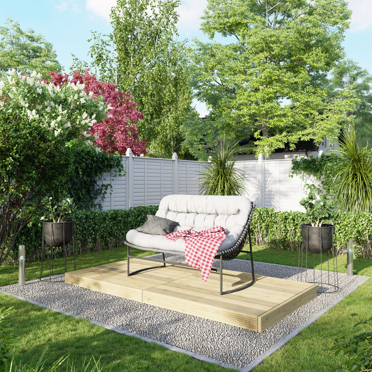 Power Wooden Decking Kit 4x8 / No Handrails