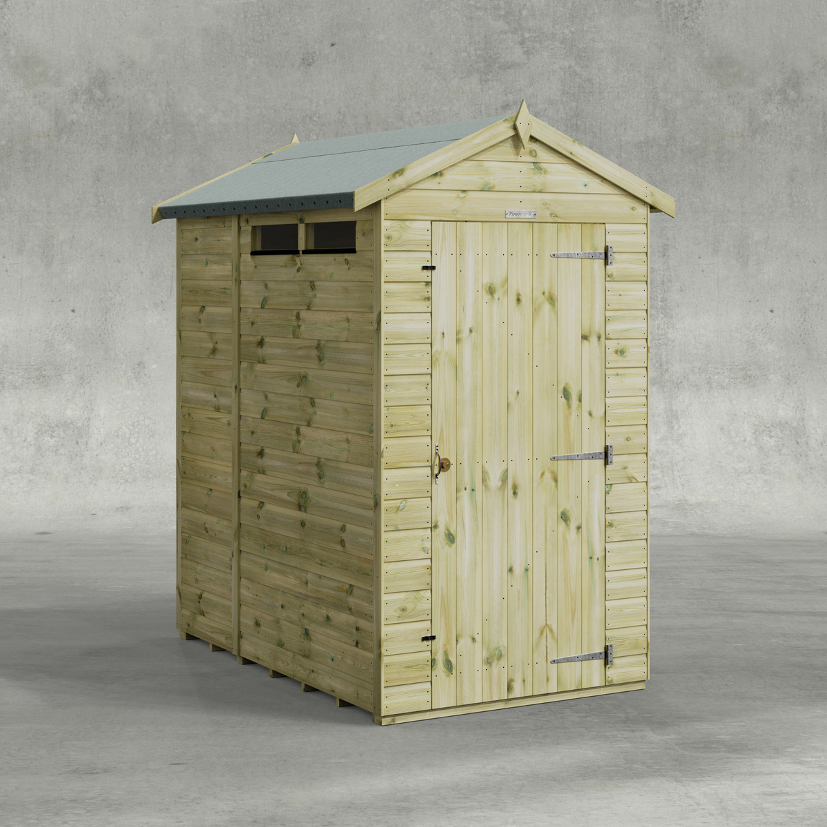 Power Premium Apex Security Shed 6x4