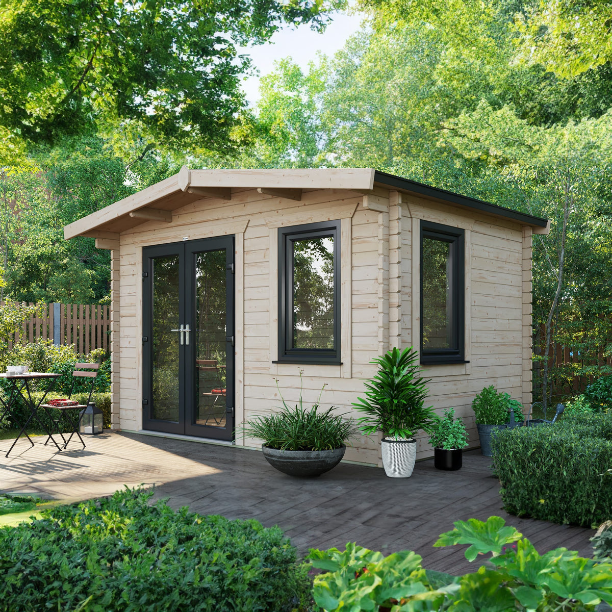 Power Sheds Power Chalet Log Cabin 44mm 8ft x 12ft / Left