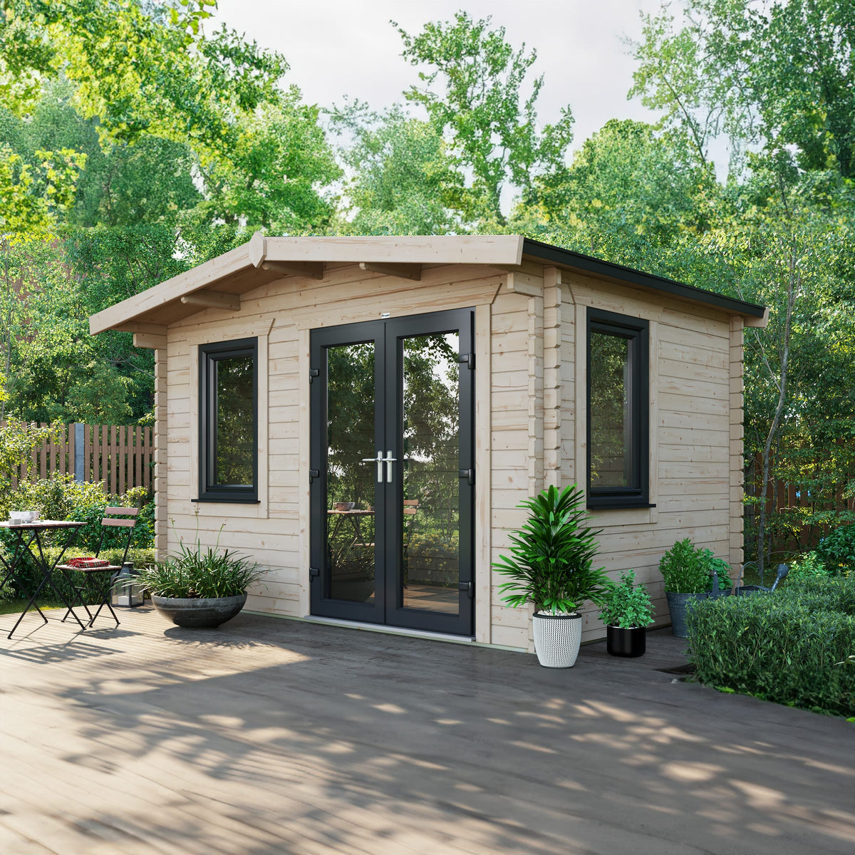 Power Sheds Power Chalet Log Cabin 44mm 8ft x 12ft / Right