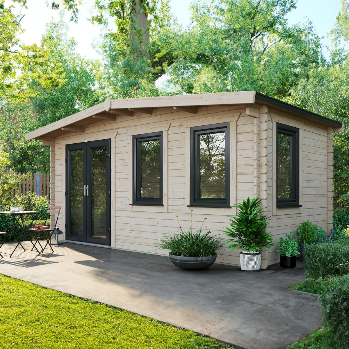 Power Sheds Power Chalet Log Cabin 44mm 8ft x 16ft / Left