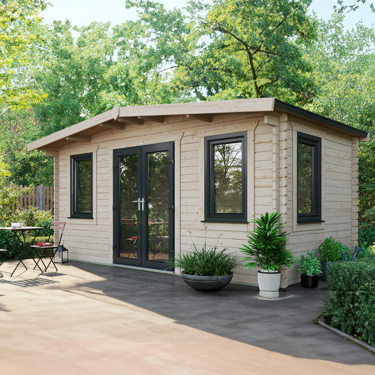 Power Sheds Power Chalet Log Cabin 44mm 8ft x 16ft / Centre