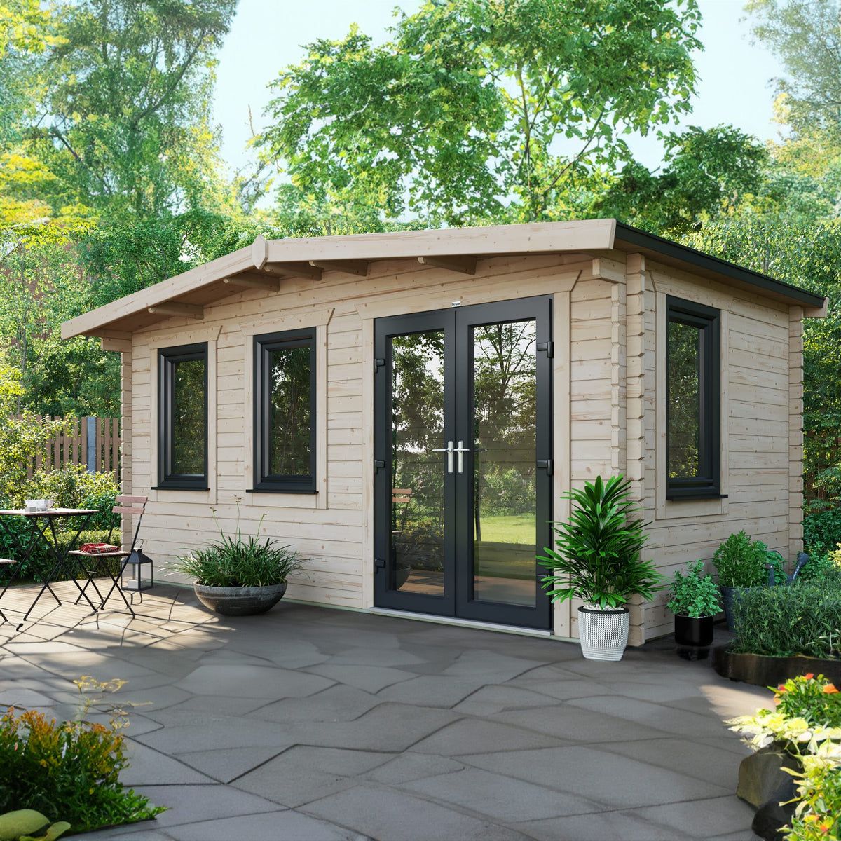 Power Sheds Power Chalet Log Cabin 44mm 8ft x 16ft / Right
