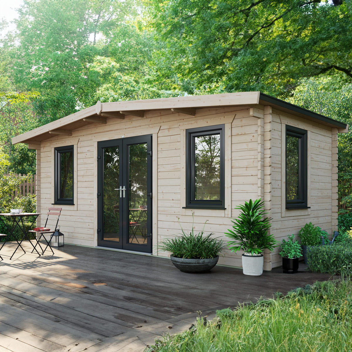 Power Sheds Power Chalet Log Cabin 44mm 8ft x 18ft / Centre