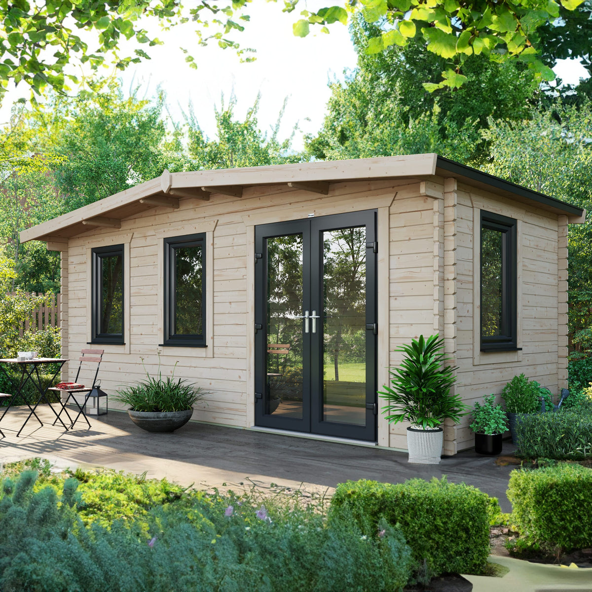 Power Sheds Power Chalet Log Cabin 44mm 8ft x 18ft / Right