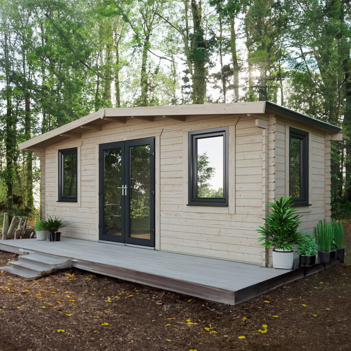 Power Sheds Power Chalet Log Cabin 44mm 8ft x 20ft / Centre