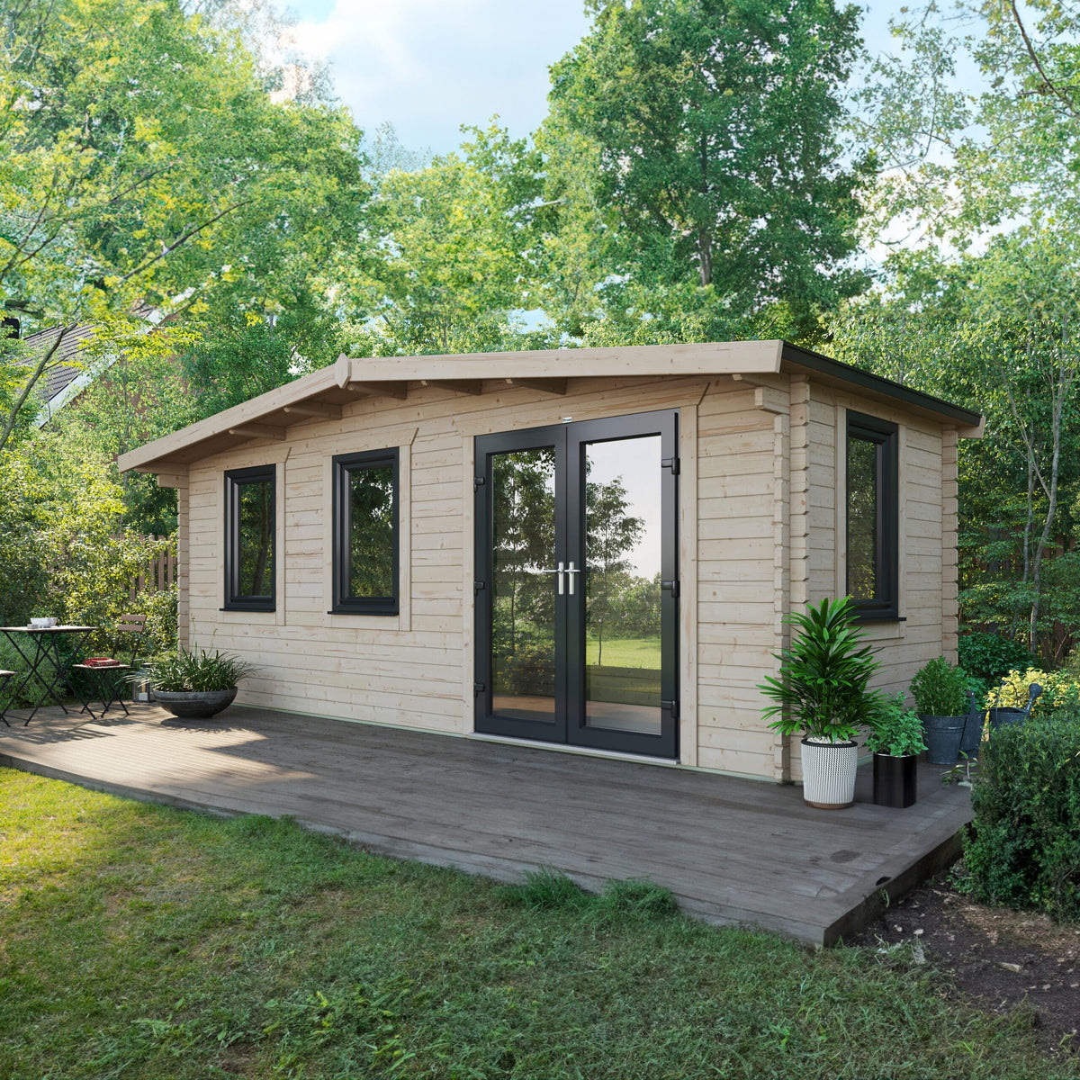 Power Sheds Power Chalet Log Cabin 44mm 8ft x 20ft / Right