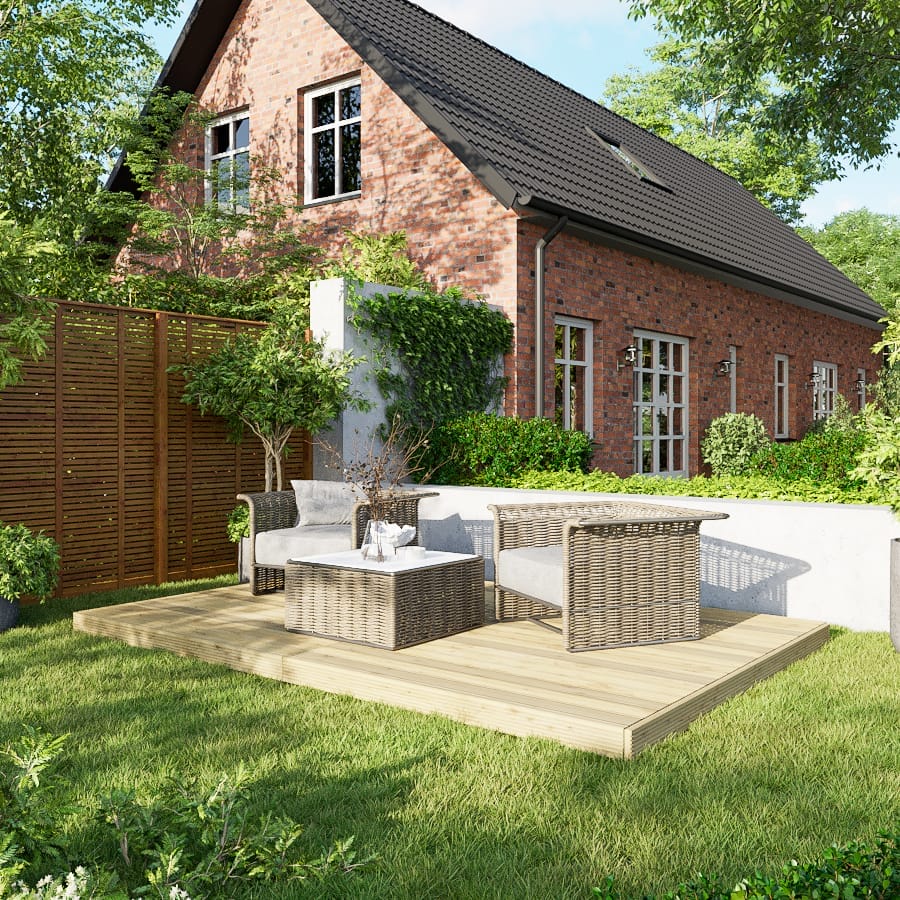 Power Wooden Decking Kit 8x12 / No Handrails