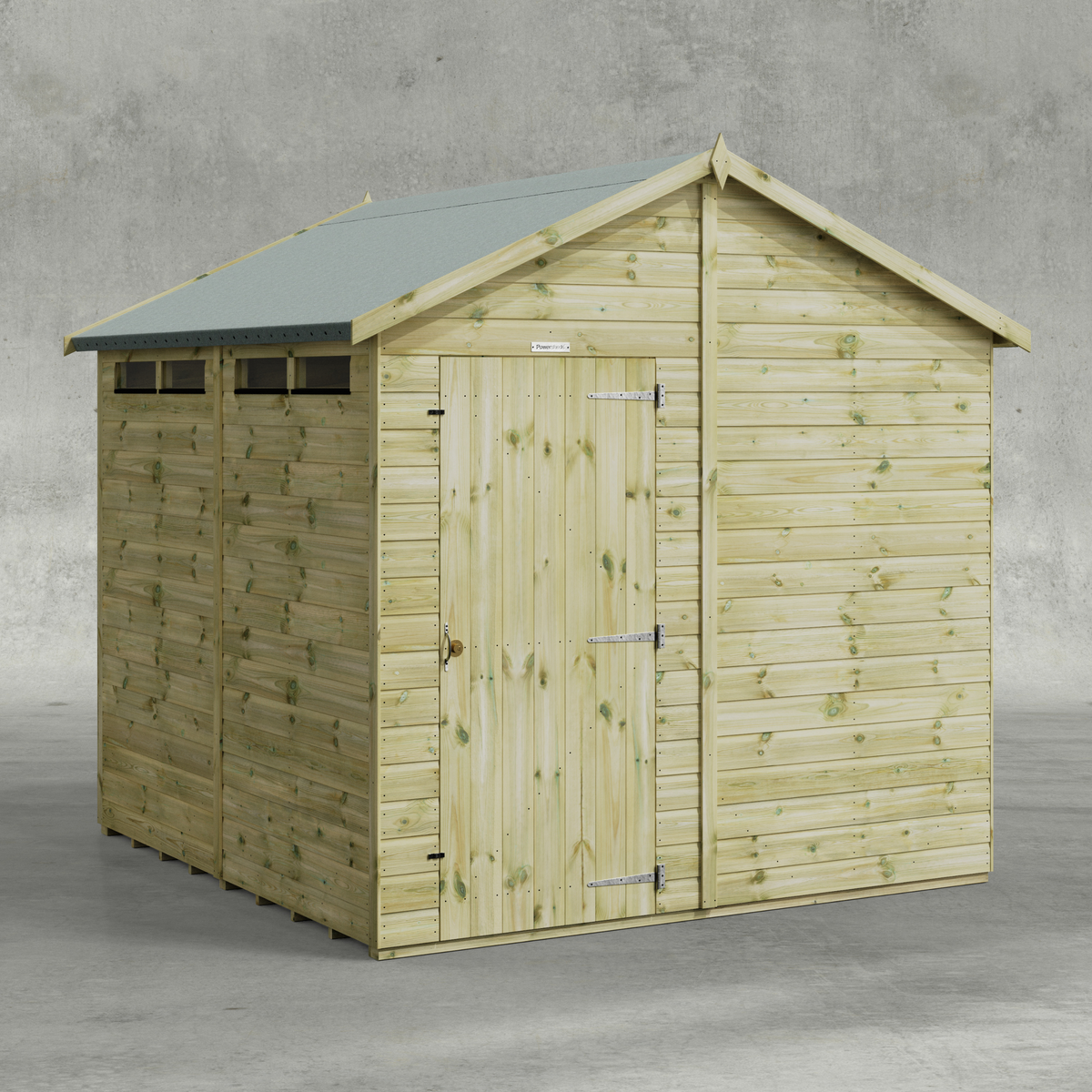 Power Premium Apex Security Shed 8x8