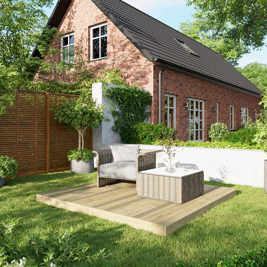 Power Wooden Decking Kit 8x8 / No Handrails