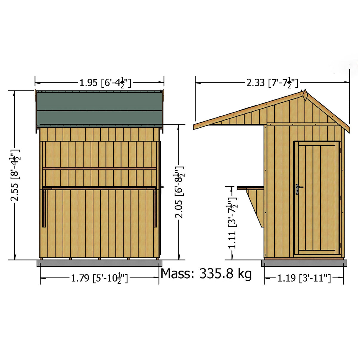 Shire apex garden bar – floor plan