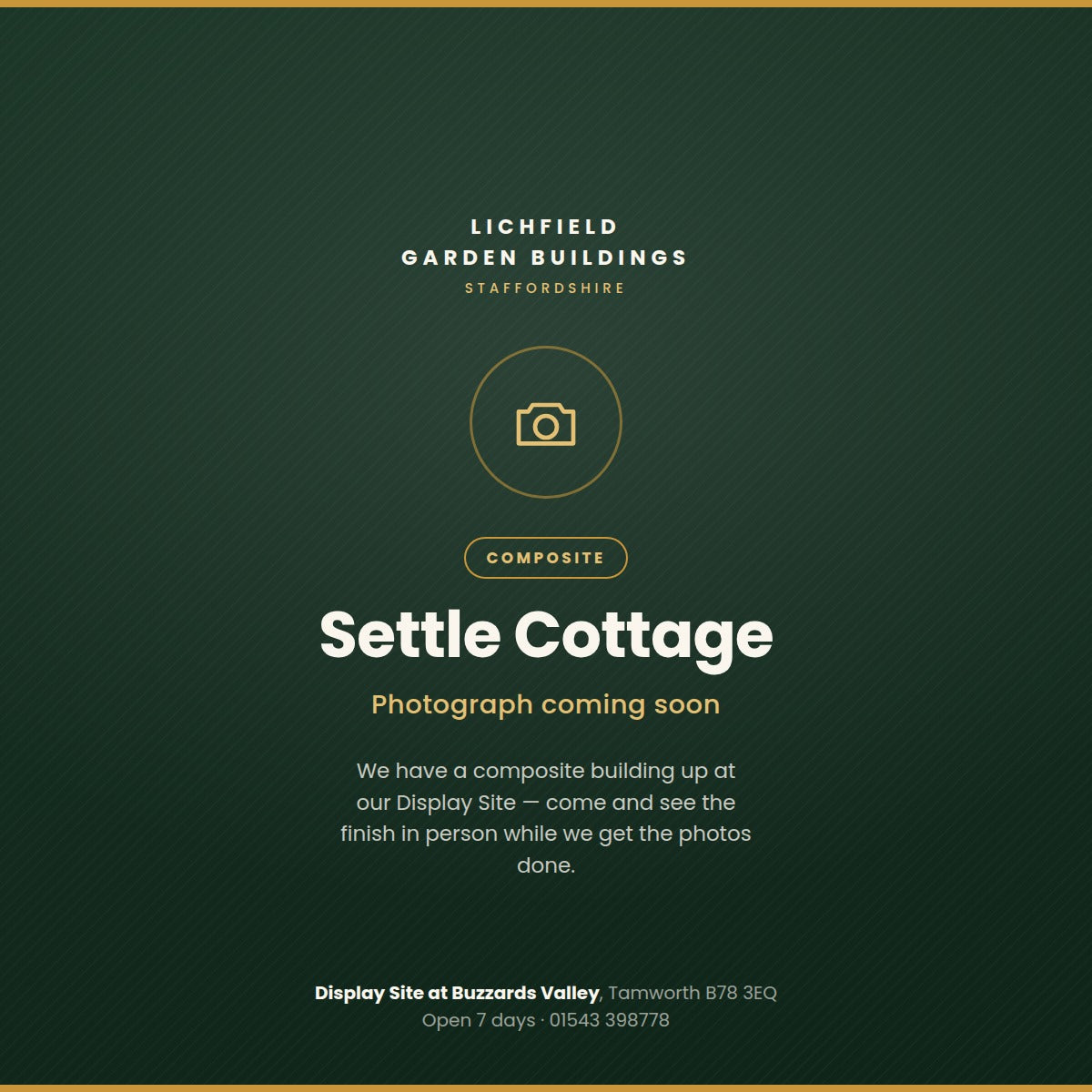 Suresheds Settle Cottage composite – photograph coming soon, see one at our Display Site at Buzzards Valley