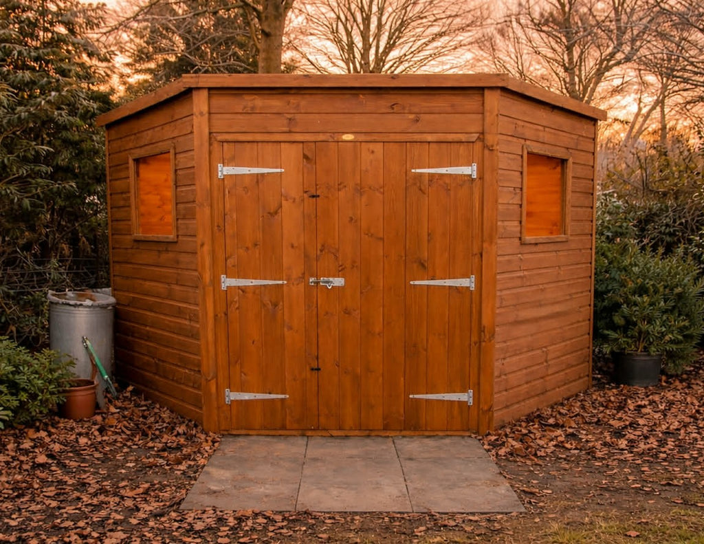 A1 Contemporary Corner Shed – exterior view