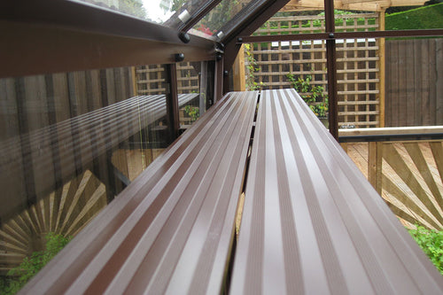 Elite Greenhouse diamond shelf – brown powder-coated finish