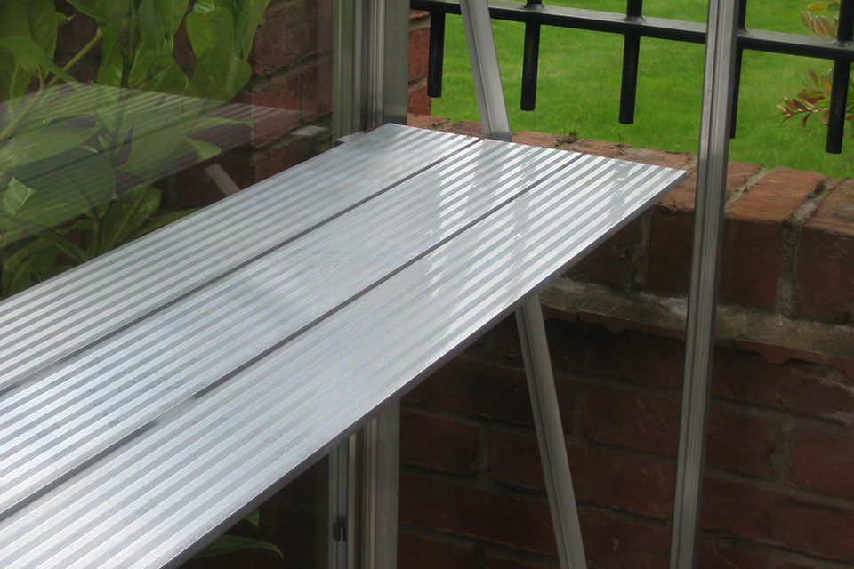 Elite Greenhouse diamond shelf – aluminium finish, 3-slat