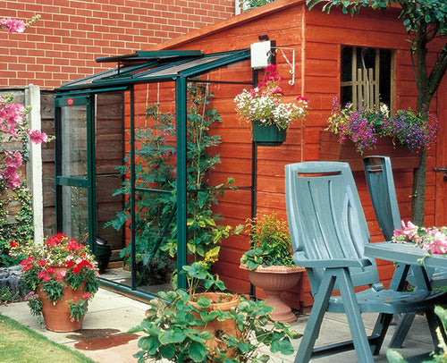 Elite Easygrow Greenhouse – green finish with brick base