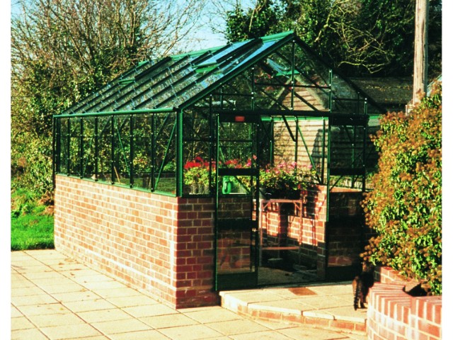 Elite Featured Dwarf Wall 8'5" greenhouse in green