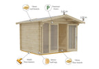 Shire Faversham 44mm Log Cabin – drawing